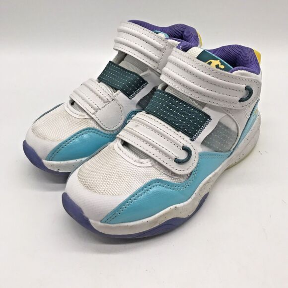 AND1 White Glow In The Dark Sneakers Youth 13 Hook & Loop Basketball Shoes - Picture 4 of 13